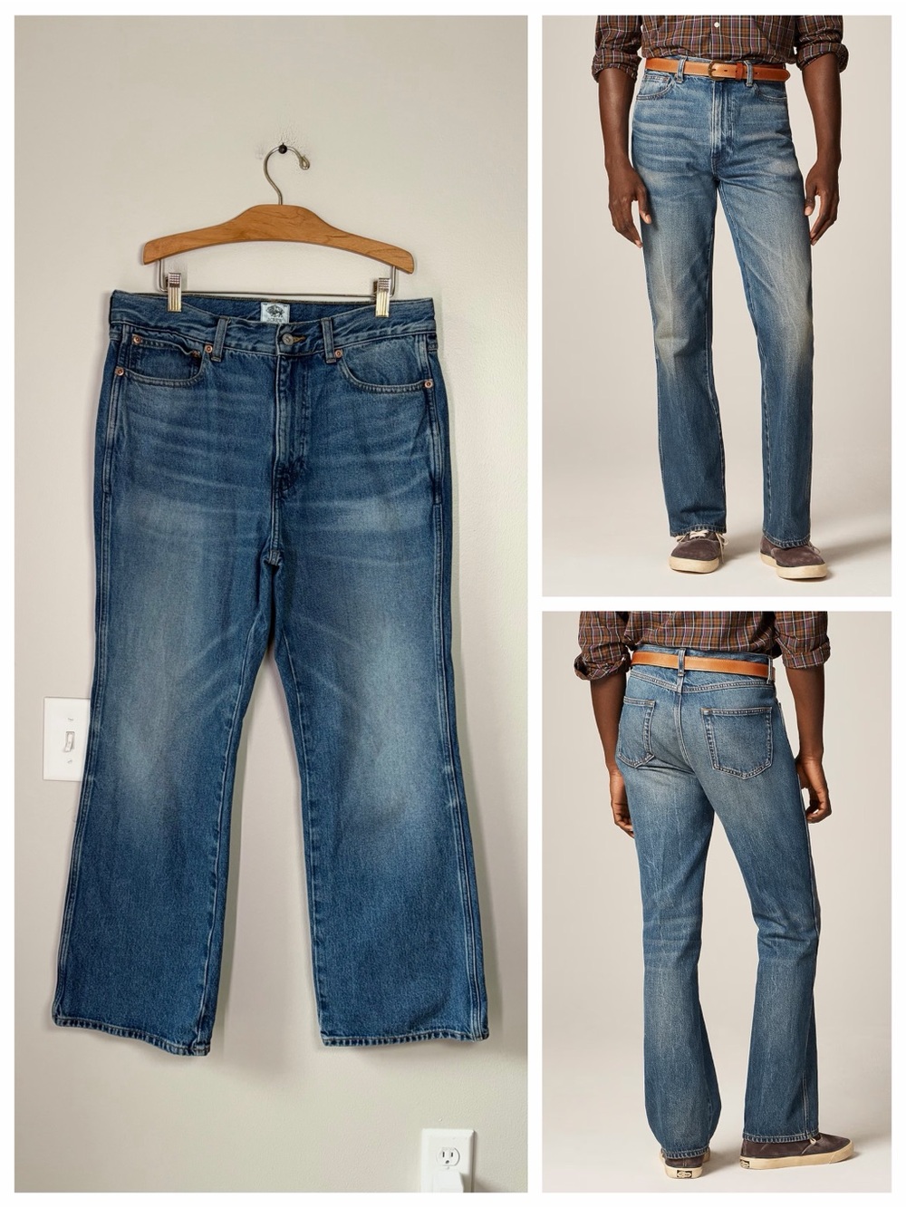 J. Crew Men’s Bootcut Jeans in Vintage Medium Wash W32 L30